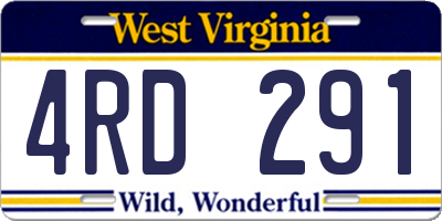 WV license plate 4RD291