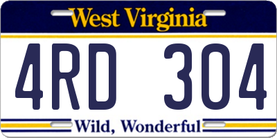 WV license plate 4RD304