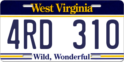 WV license plate 4RD310