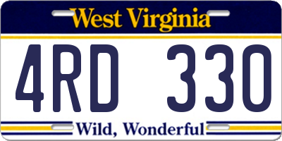 WV license plate 4RD330
