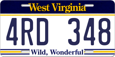 WV license plate 4RD348