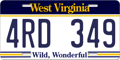 WV license plate 4RD349