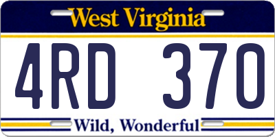 WV license plate 4RD370