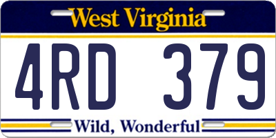 WV license plate 4RD379