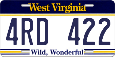 WV license plate 4RD422