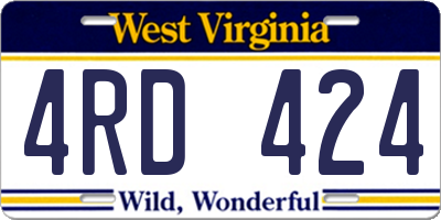 WV license plate 4RD424
