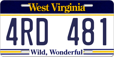WV license plate 4RD481