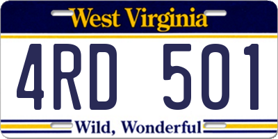 WV license plate 4RD501