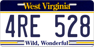 WV license plate 4RE528