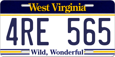 WV license plate 4RE565
