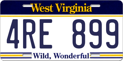 WV license plate 4RE899