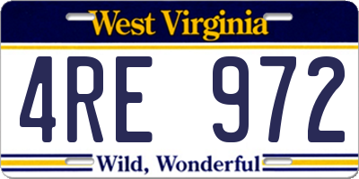 WV license plate 4RE972