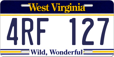 WV license plate 4RF127
