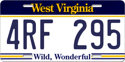 WV license plate 4RF295