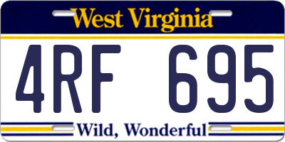 WV license plate 4RF695