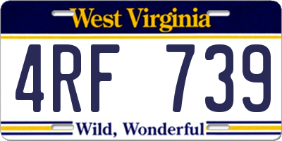 WV license plate 4RF739