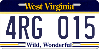 WV license plate 4RG015