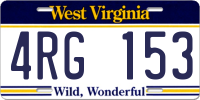WV license plate 4RG153