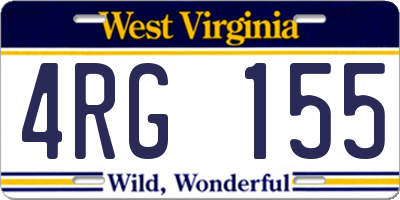 WV license plate 4RG155