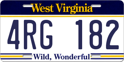 WV license plate 4RG182