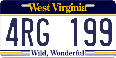 WV license plate 4RG199