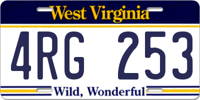 WV license plate 4RG253