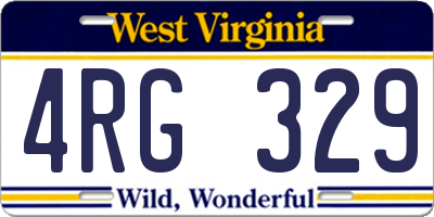 WV license plate 4RG329