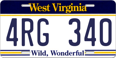 WV license plate 4RG340