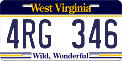 WV license plate 4RG346