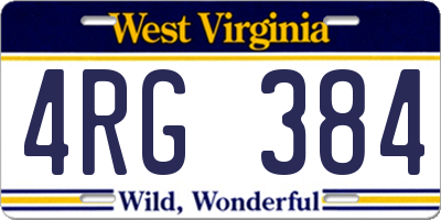 WV license plate 4RG384