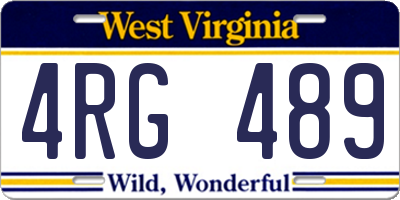 WV license plate 4RG489