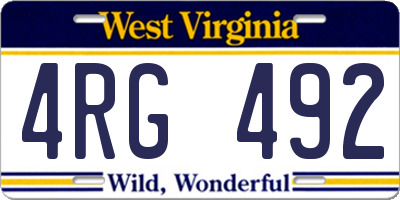 WV license plate 4RG492
