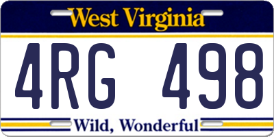 WV license plate 4RG498