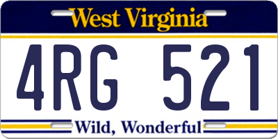 WV license plate 4RG521