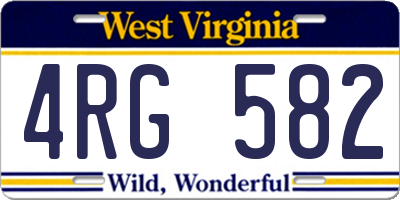 WV license plate 4RG582