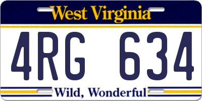 WV license plate 4RG634