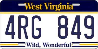 WV license plate 4RG849