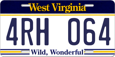 WV license plate 4RH064