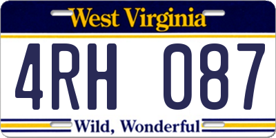 WV license plate 4RH087