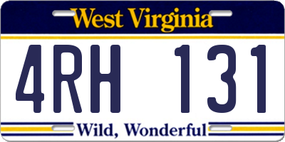 WV license plate 4RH131