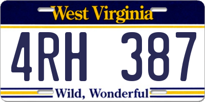 WV license plate 4RH387