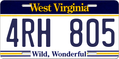 WV license plate 4RH805