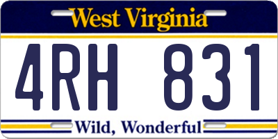 WV license plate 4RH831