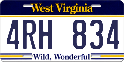 WV license plate 4RH834