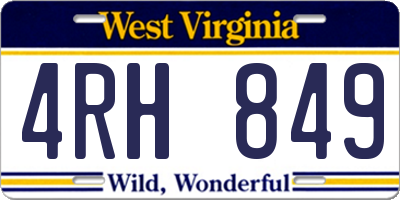WV license plate 4RH849