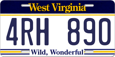 WV license plate 4RH890