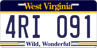 WV license plate 4RI091