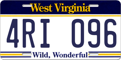 WV license plate 4RI096