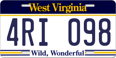 WV license plate 4RI098
