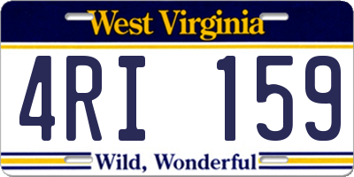 WV license plate 4RI159